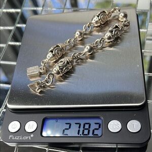 925 Sterling Silver 8” Beautiful Carved Silver Bracelet Made in Mexico